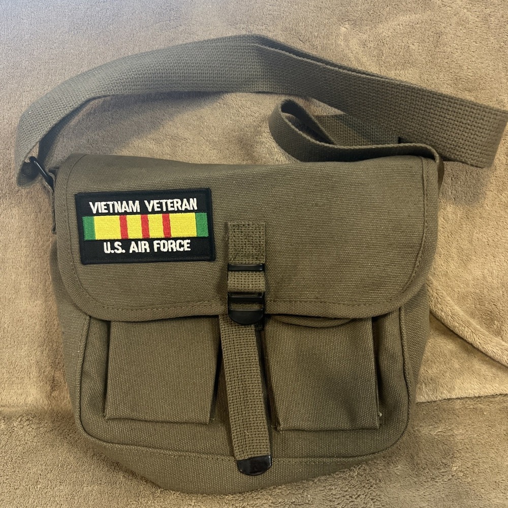 Rothco‎ Bag Olive Multi-Purpose Military Canvas Utility Crossbody Veteran Patch